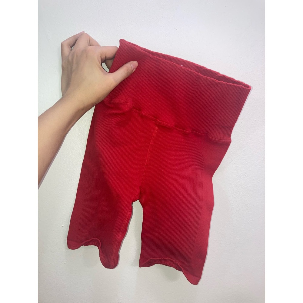Free people FP movement size xs / small red ribbed shorts rib activewear nwot